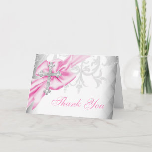 Croix de Damas rose Merci