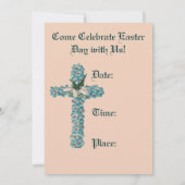 Croix de Fleur Bleue Invitation de Pâques (Dos)