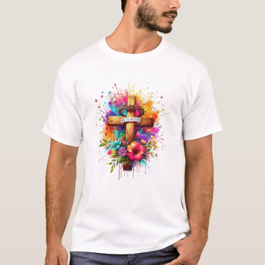 Croix de foi : T-shirt de Jésus Inspirationnel" (Devant)