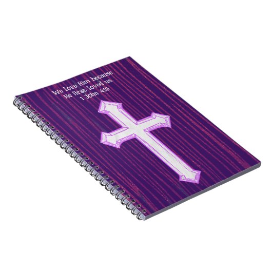 Croix de la foi violette Bible Verse Journal (Côté Droit)