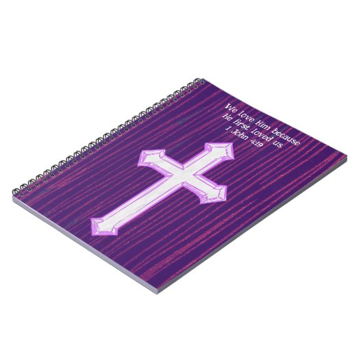 Croix de la foi violette Bible Verse Journal (Côté gauche)