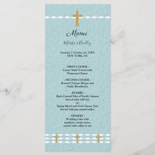 Croix de lumière Jésus Christ Mariage Menu (Devant)