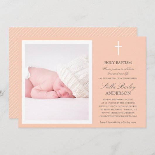 CROIX DE PAIX| INVITATIONS BAPTISTES (Devant / Derrière)