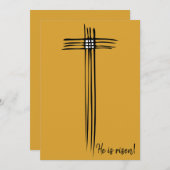 Croix de Pâques Jaune Jésus est Risqué Carte (Devant / Derrière)