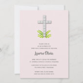 Croix de Première Communion sur invitations rose p (Devant)