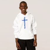 CROIX DE SWEAT - SHIRT À CAPUCHE BLEU (Devant entier)
