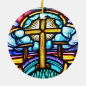 Croix de vitrail chrétien Ornement de Noël (Dos)