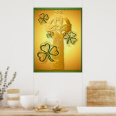 Croix d'or et affiche Shamrock (Cuisine)