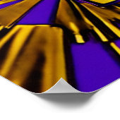 Croix d'or et de violet avec rayons Poster (Coin)
