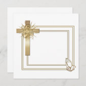 Croix d'or et invitations aux mains de prières (Devant / Derrière)
