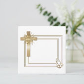 Croix d'or et invitations aux mains de prières (Debout devant)