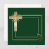 Croix d'or et invitations de prière de mains (Devant / Derrière)