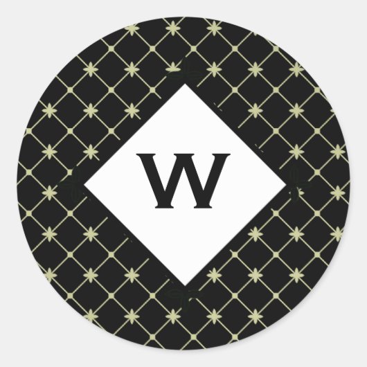 Croix d'or initiale personnalisée sur Sticker noir (Devant)