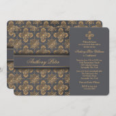 Croix d'or Invitation religieuse (Devant / Derrière)