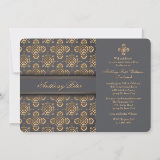 Croix d'or Invitation religieuse (Devant)