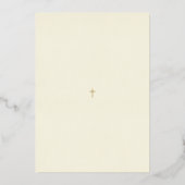 Croix d'or moderne Baptême Christening Invitation (Verso)