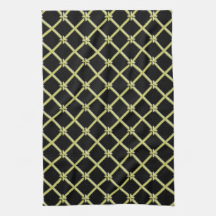 Croix d'or Motif sur serviettes de cuisine noires