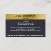 Croix d'or noir Élégants Cartes de visite de l'égl (Dos)