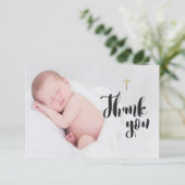 Croix d'or simple | Merci du baptême de bébé (Debout devant)