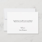 Croix d'or simple | Merci du baptême de bébé (Dos)