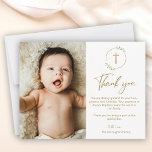Croix d'or vert Wreath Baptême Merci photo<br><div class="desc">Dites merci avec grâce à l'aide de la Croix d'or Verdure Wreath Baptism Carte de remerciements photo! Doté d’une délicate couronne de verdure, d’une croix d’or et d’un espace pour la photo de votre bébé, cet élégant design est parfait pour exprimer de la gratitude aux proches après un baptême. Un...</div>