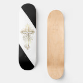 Croix dorée de skateboard chrétien (Recto)