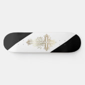 Croix dorée de skateboard chrétien (Horz)