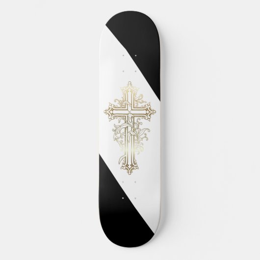 Croix dorée de skateboard chrétien (Recto)