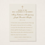 Croix dorée Monogramme marial Mariage catholique (Dos)