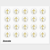 Croix dorée sur autocollant de scellé d'enveloppe (Feuille)