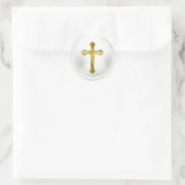 Croix dorée sur autocollant de scellé d'enveloppe (Sac)