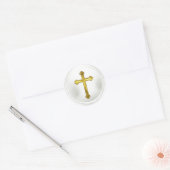 Croix dorée sur autocollant de scellé d'enveloppe (Enveloppe)
