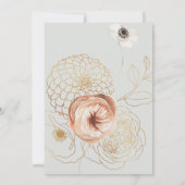 Croix dorée verte Faire-part de mariage (Dos)