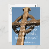 Croix du monastère avec Écriture - Carte pour note (Devant / Derrière)