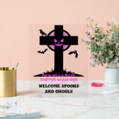 Croix effrayante de cimetière d'Halloween (Mariage)