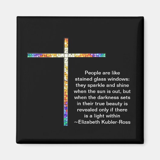 Croix en verre tendu - aimant (Devant)