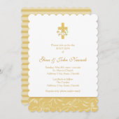 Croix et colombe| Invitation au baptême neutre (Devant / Derrière)