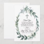 Croix et couronne funéraire Memorial Merci Cartes (Devant / Derrière)