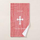 Croix et rayons de première communion de petite-fi (Serviette à main)