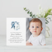croix florale Baptême photo invitation (Debout devant)