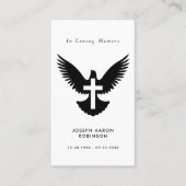 Croix funéraire simple sur la carte de prière comm (Devant)