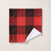 Croix Hachurée Rouge Noir Buffalo Check (Gant de toilette)