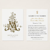 Croix mariale Mariage catholique (Devant & derrière)
