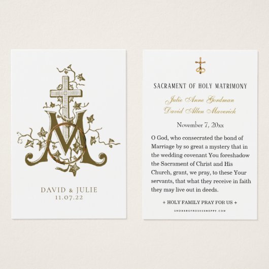 Croix mariale Mariage catholique (Devant & derrière)