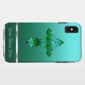 Croix médiévale verte iPhone XS Max Coque (Dos (Horizontal))