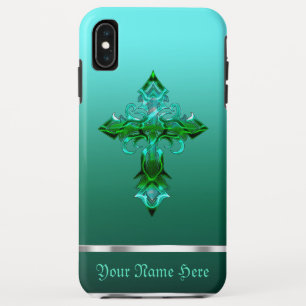 Croix médiévale verte iPhone XS Max Coque