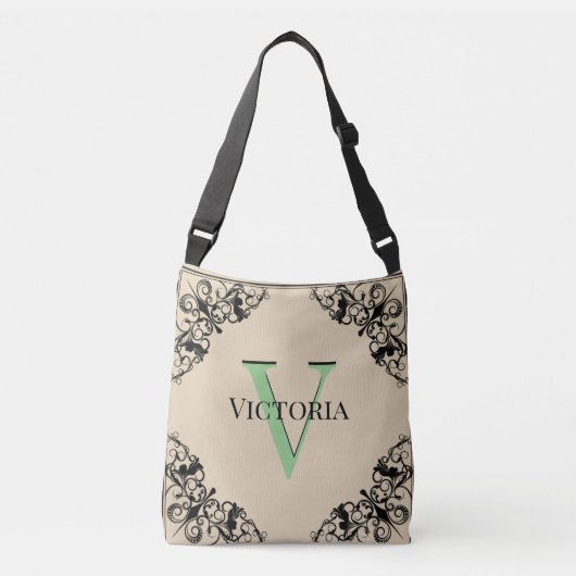 Croix monogramme personnalisable - Sac fourre-tout (Devant)
