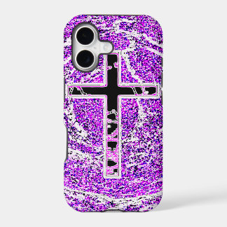 CROIX NOIRE ET ROSE AVEC ARRIÈRE - PLAN VIOLET
