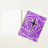 CROIX NOIRE ET ROSE AVEC ARRIÈRE - PLAN VIOLET (Devant avec enveloppe)