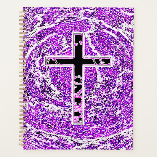 CROIX NOIRE ET ROSE AVEC ARRIÈRE - PLAN VIOLET (Devant)